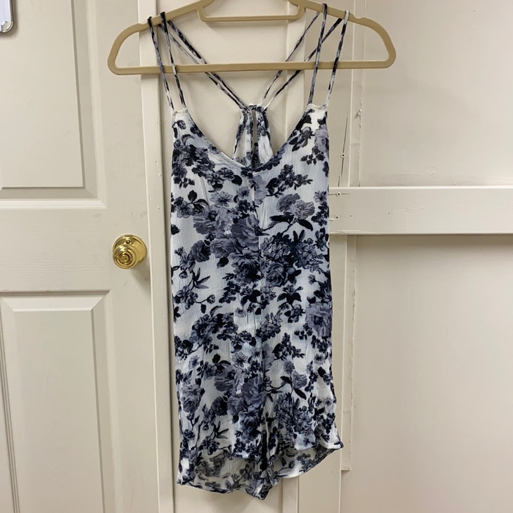 B&W romper / bathing suit cover up